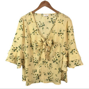 WS551 C Brand Floral Kimono Sleeve Blouse Top XL